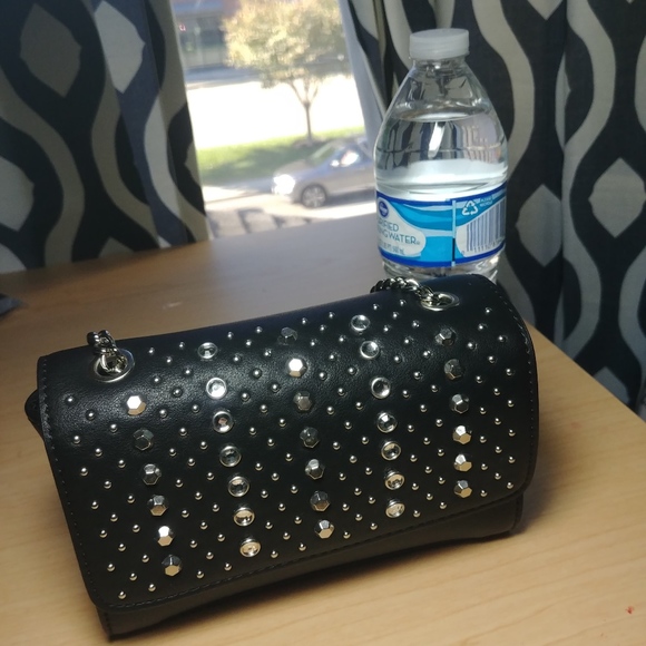 Express studded black shoulder purse - Picture 3 of 5